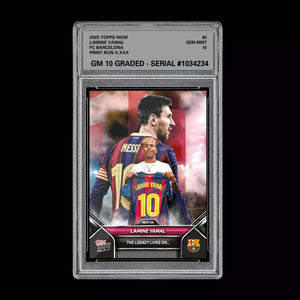 Graded 10 Lamine Yamal - 2025 TOPPS NOW #2 The Legacy Lives on Soccer RC Rookie Soccer