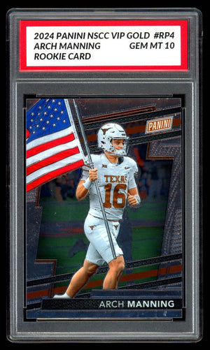 Graded 10 ARCH MANNING RC Rookie Card 2024 Panini National  #RP4 VIP GOLD PACK Football