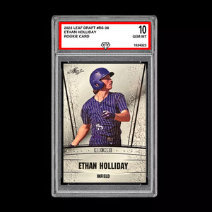 Graded 10 Ethan Holliday 2023 Leaf Draft #RS-38 RC Rookie Baseball