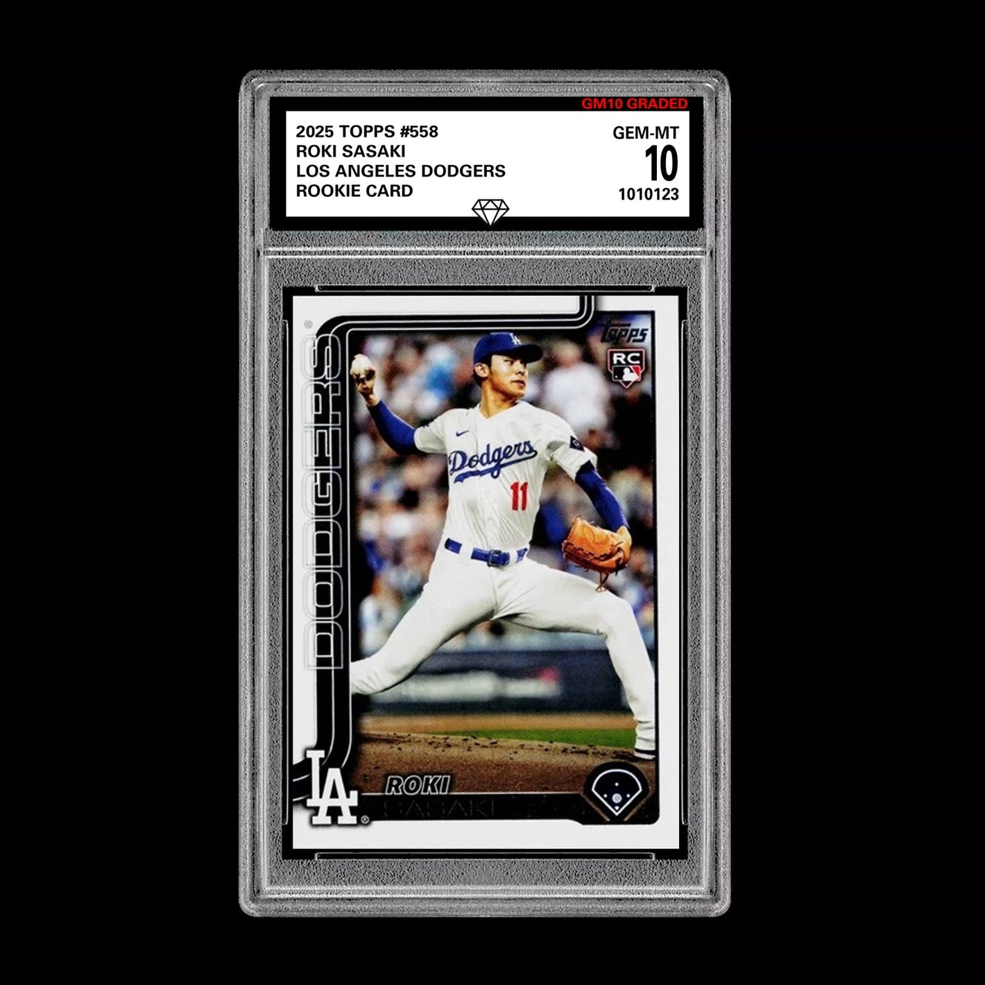 Graded 10 Roki Sasaki RC Rookie card #US197 2025 MLB Topps Dodgers Baseball