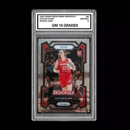 Graded 10 2024 Panini WNBA Monopoly Prizm RC Caitlin Clark Rookie Insert 65 WNBA Basketball