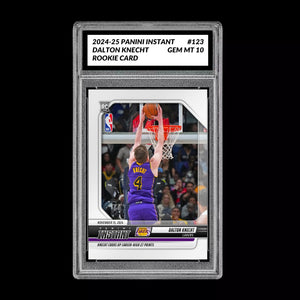 Graded 10 Dalton Knecht #123 LA Lakers Rookie RC 2024 Panini Instant NBA Basketball