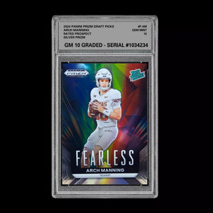 Graded 10 Arch Manning #F-AM Fearless Silver 2024 Panini Prizm Draft RC Rookie Football