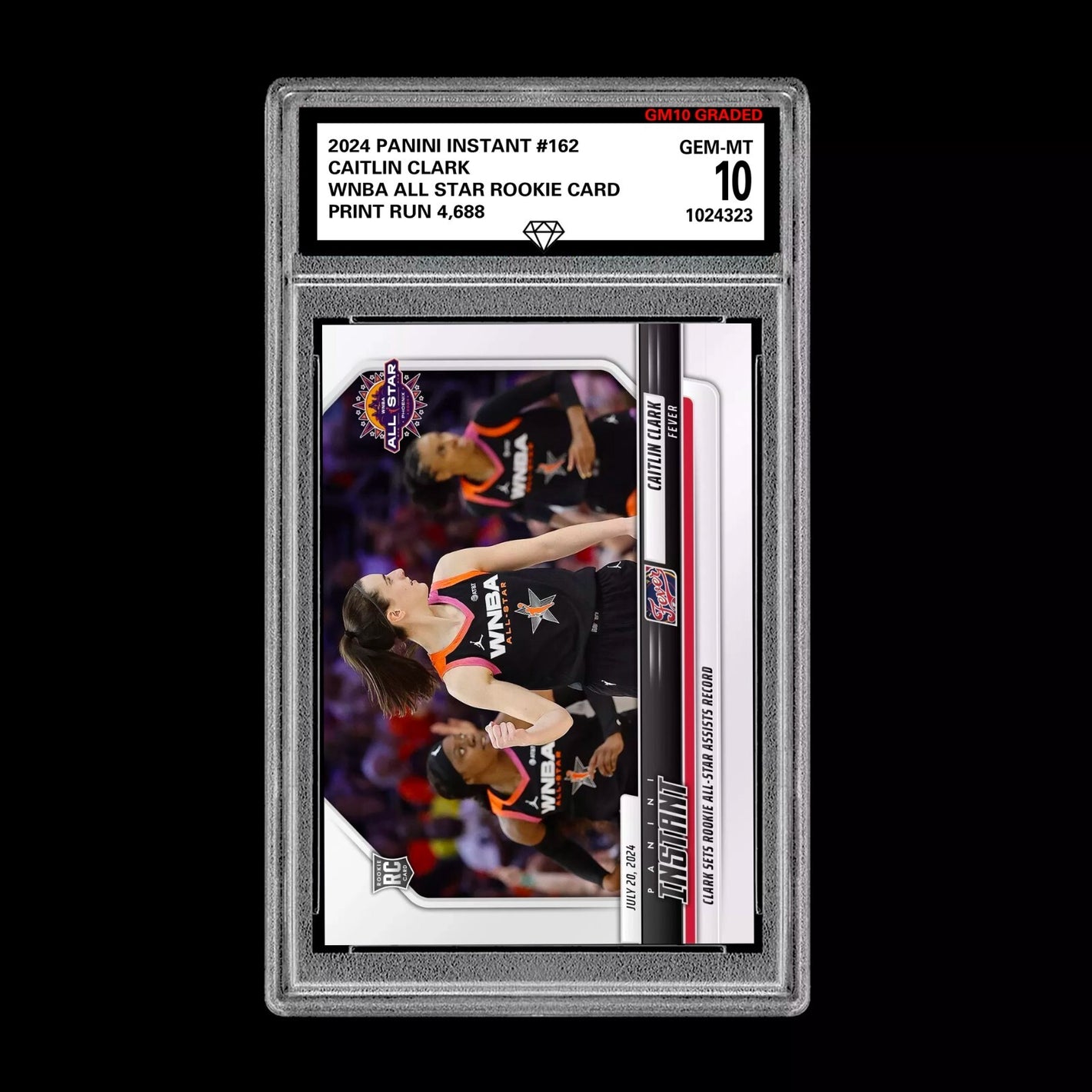 Graded 10 Caitlin Clark #162 RC WNBA ALL STAR BADGE Rookie 2024 Panini Instant Basketball