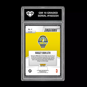 Graded 10 Hailey Van Lith #4 Chicago Sky 2025 Panini Instant RC Rookie  Basketball