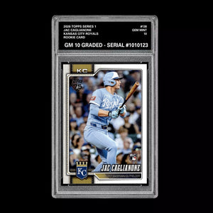 Graded 10 Jac Caglianone #138  Rookie Card RC 2026  Topps Series 1 Royals Baseball