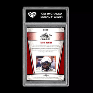 Travis Hunter 2023 Leaf Draft Silver Graded 10 Rookie Card RC Colorado Buffaloes Football