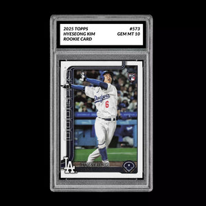 Graded 10 Hyeseong Kim Rookie Card #573 2025 Topps Series 2 Los Angeles Dodgers Baseball