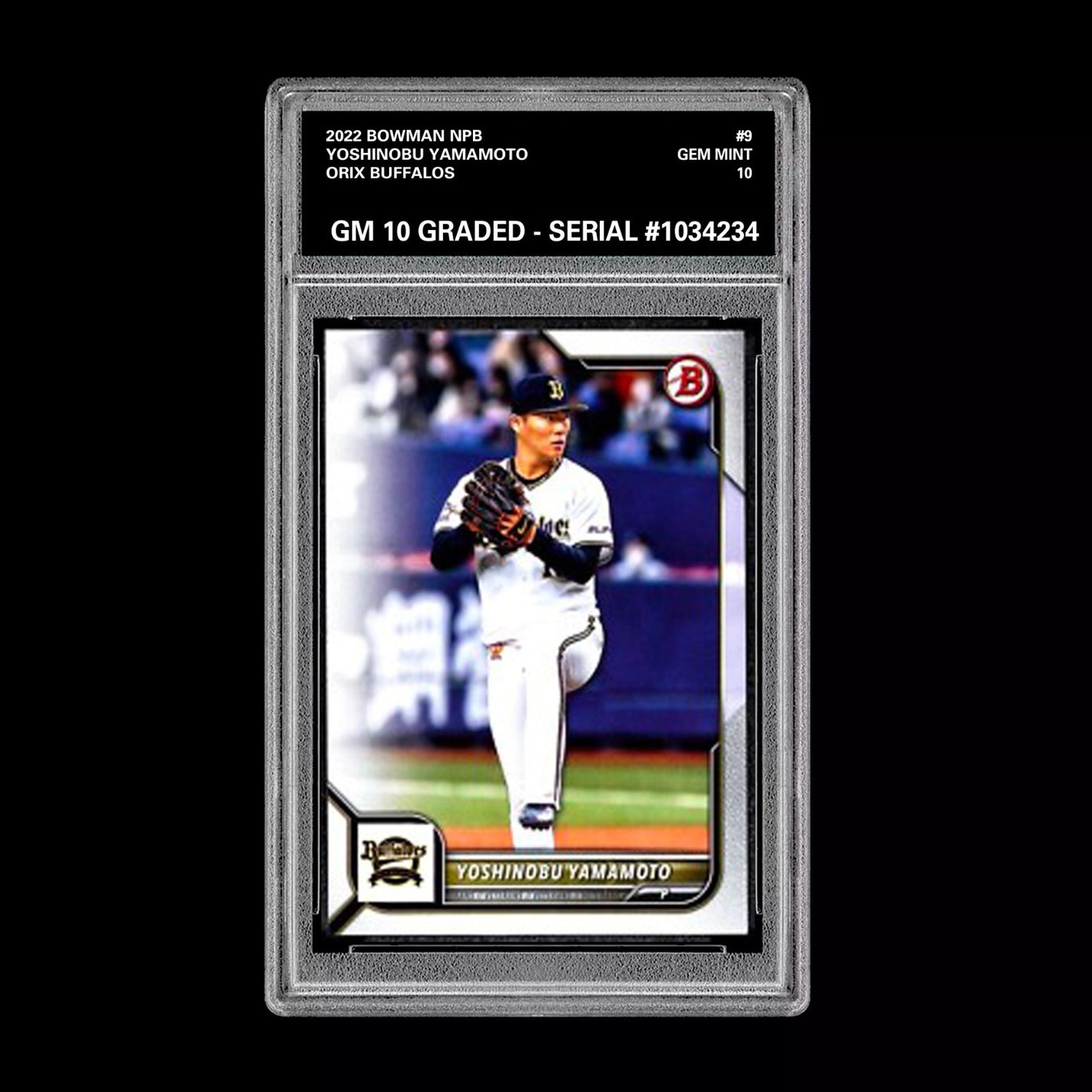 Graded 10 Yoshinobu Yamamoto 2022 Bowman NPB ORIX BUFFALOES Japanese Card Topps Baseball