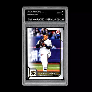 Graded 10 Yoshinobu Yamamoto 2022 Bowman NPB ORIX BUFFALOES Japanese Card Topps Baseball