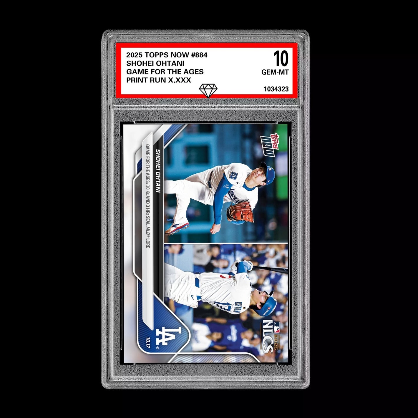 Graded 10 2025 Topps Now Shohei Ohtani 3 HR Game for the Ages 10/17 #884  Baseball