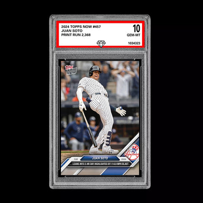 Graded 10 Juan Soto 2024 Topps Now #457 New York Yankees Baseball