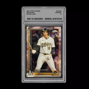 Graded 10 Nick Kurtz #USC180 RC Rookie Card 2025 MLB Topps Chrome Athletics Baseball