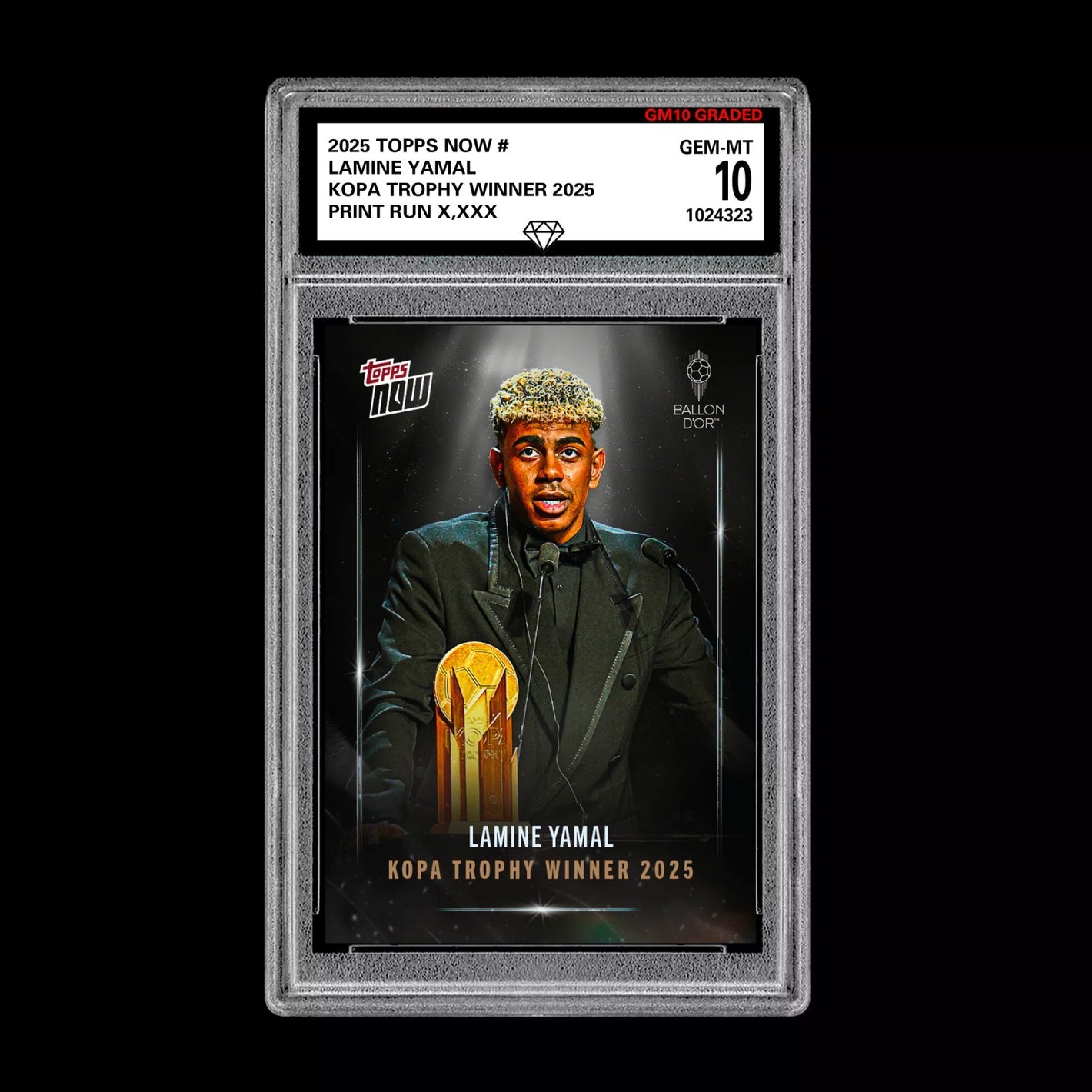 Graded 10 Lamine Yamal Kopa Trophy Winner - 2025 Topps NOW - Card 6 Soccer RC Soccer