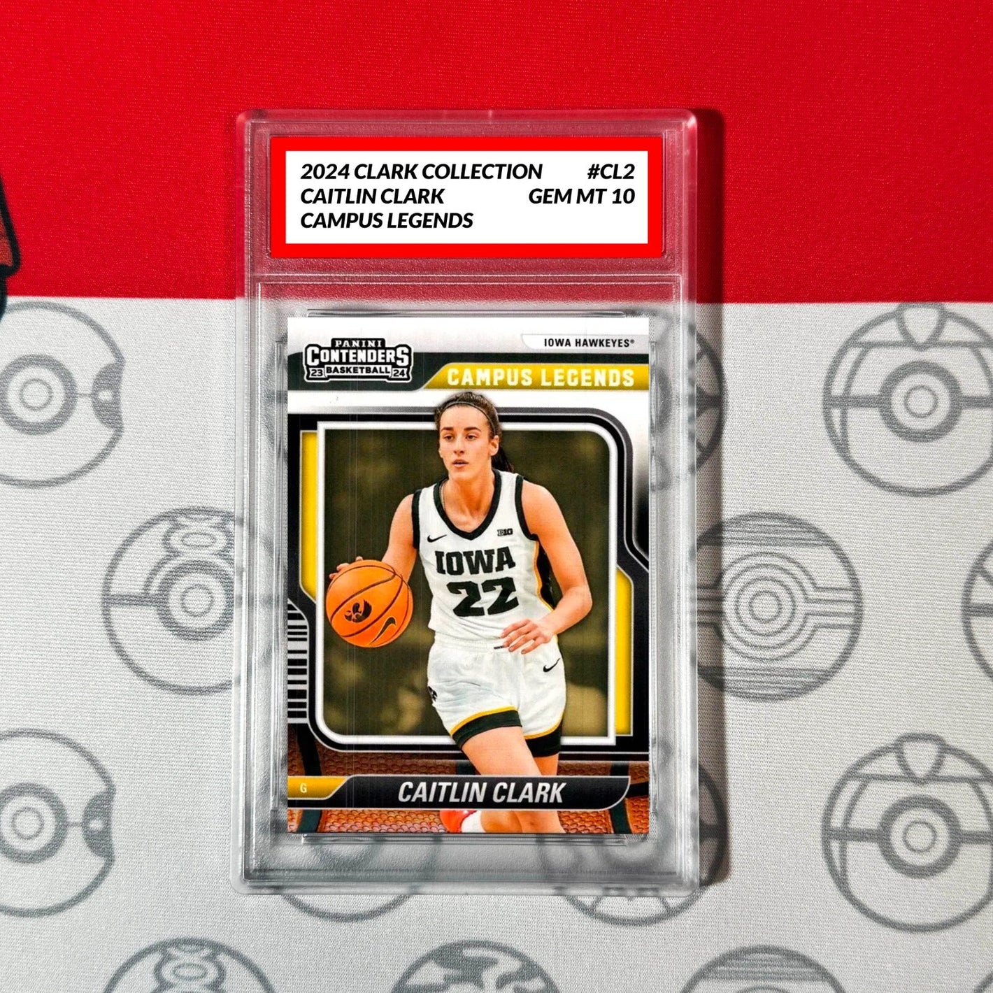 Graded 10 Caitlin Clark RC 2024 Panini Collection Contenders Campus Legends #CL2 Basketball