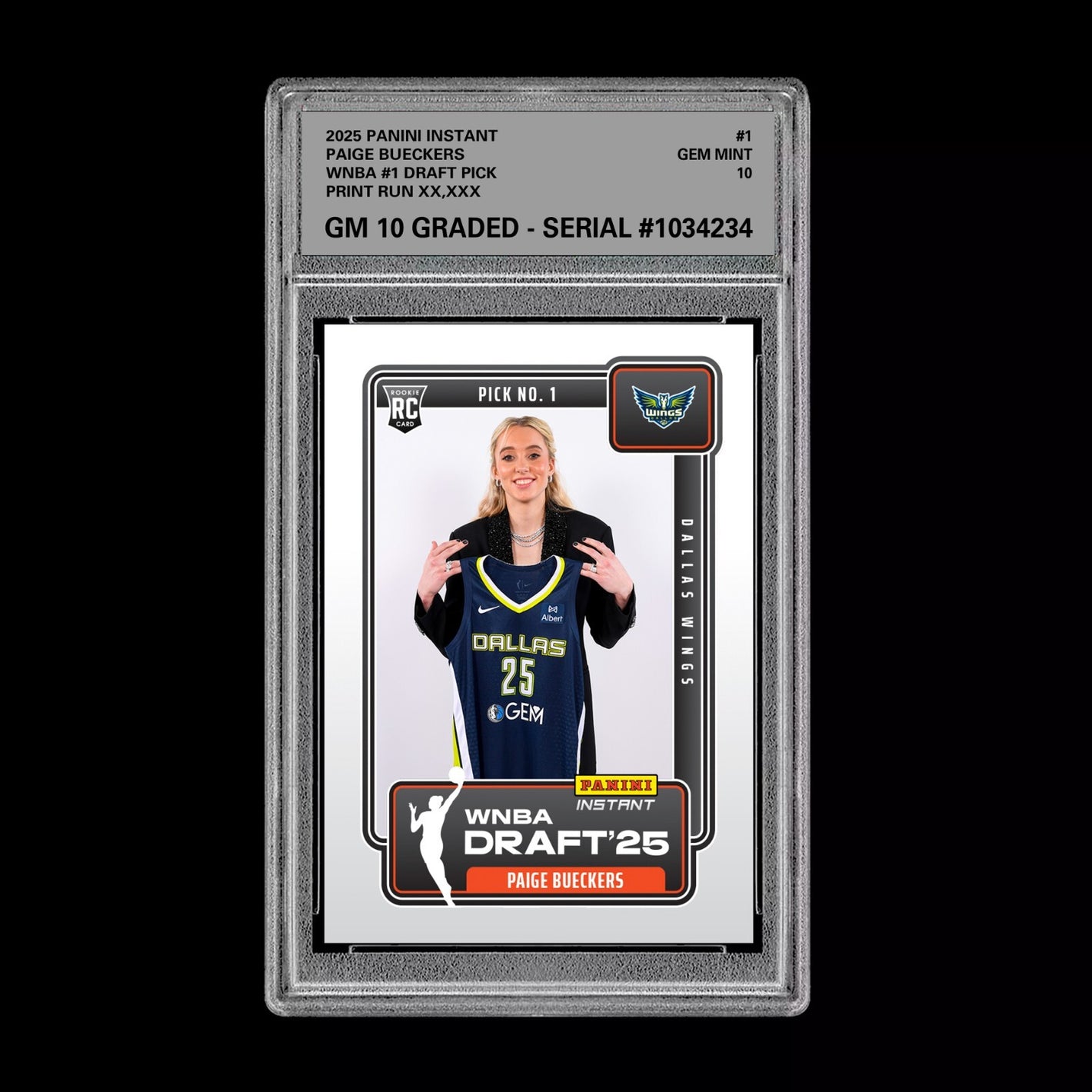 Graded 10 Paige Bueckers Draft 1st RC Rookie Card 2025 Panini Instant  Basketball