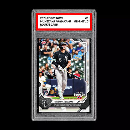 Graded 10 Munetaka Murakami RC Rookie #5 2026 Topps Now MLB Opening Day Baseball