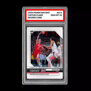 Graded 10 CAITLIN CLARK RC ROOKIE Card 2024 Panini Instant #213 Indiana Fever Basketball