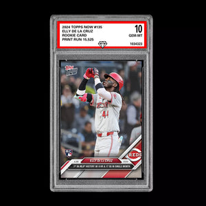 Graded 10 Elly De La Cruz #135 2024 Topps Now RC Rookie Card MLB HISTORY Baseball