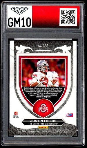 JUSTIN FIELDS 2021 PANINI SILVER PRIZM DRAFT PICKS GM10 GRADED 10 ROOKIE CARD RC Football
