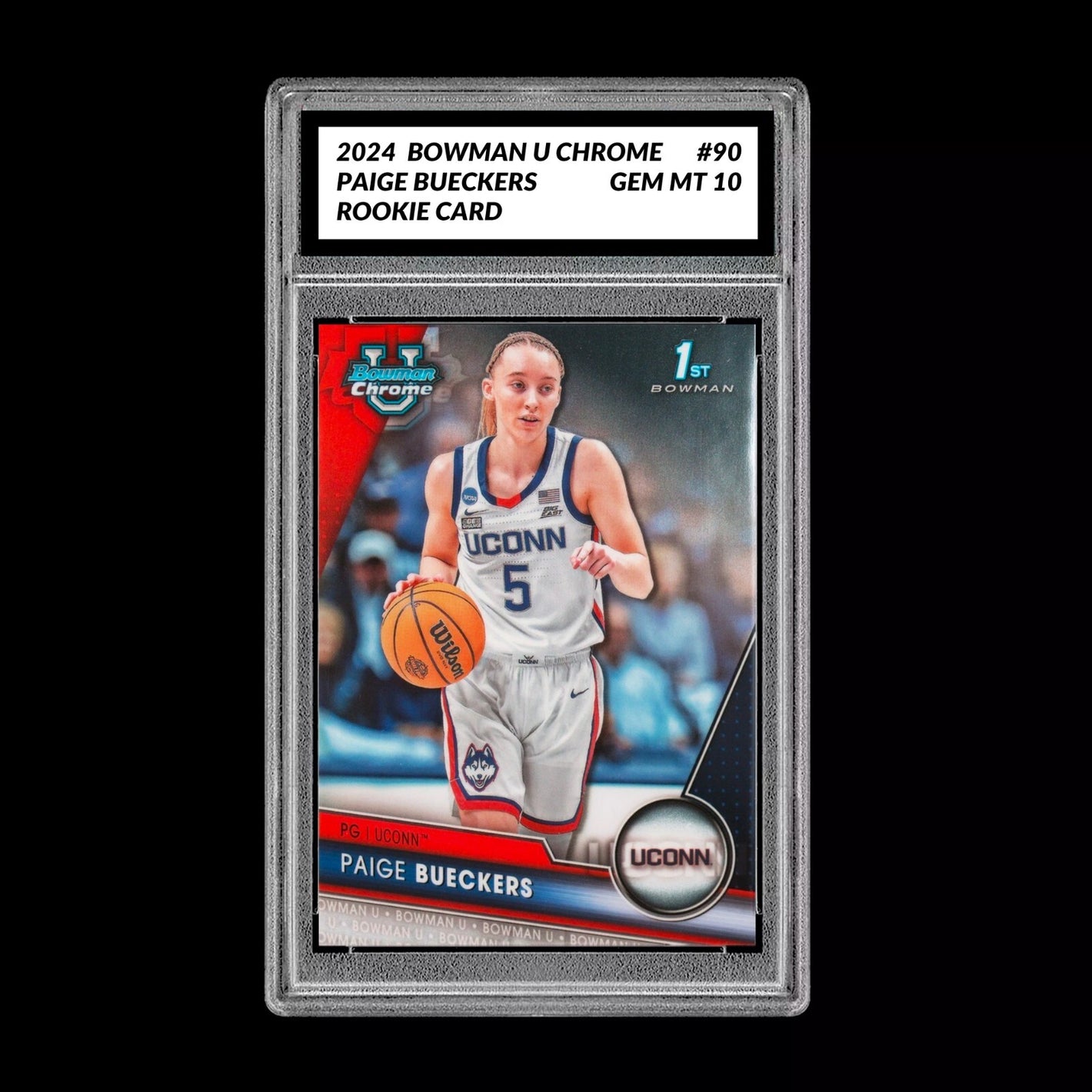 Graded 10 Paige Bueckers #90 2025 Bowman U University Chrome 1st RC Rookie Card Basketball