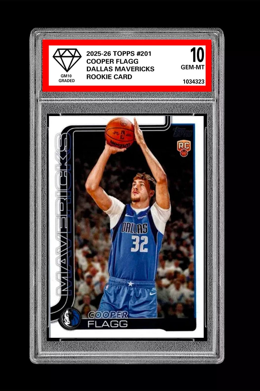 Graded 10 COOPER FLAGG ROOKIE RC 2025-26 TOPPS #201 Basketball  Basketball