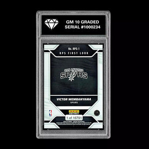 Graded 10 Victor Wembanyama 2023-24 Panini Instant #RPS-1 1st Rc Rookie Basketball