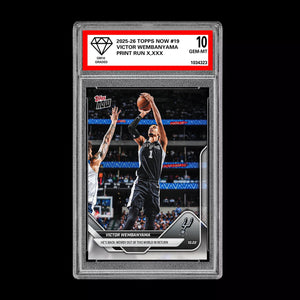 Graded 10 Victor Wembanyama 2025-26 TOPPS NOW #19 Basketball  Basketball