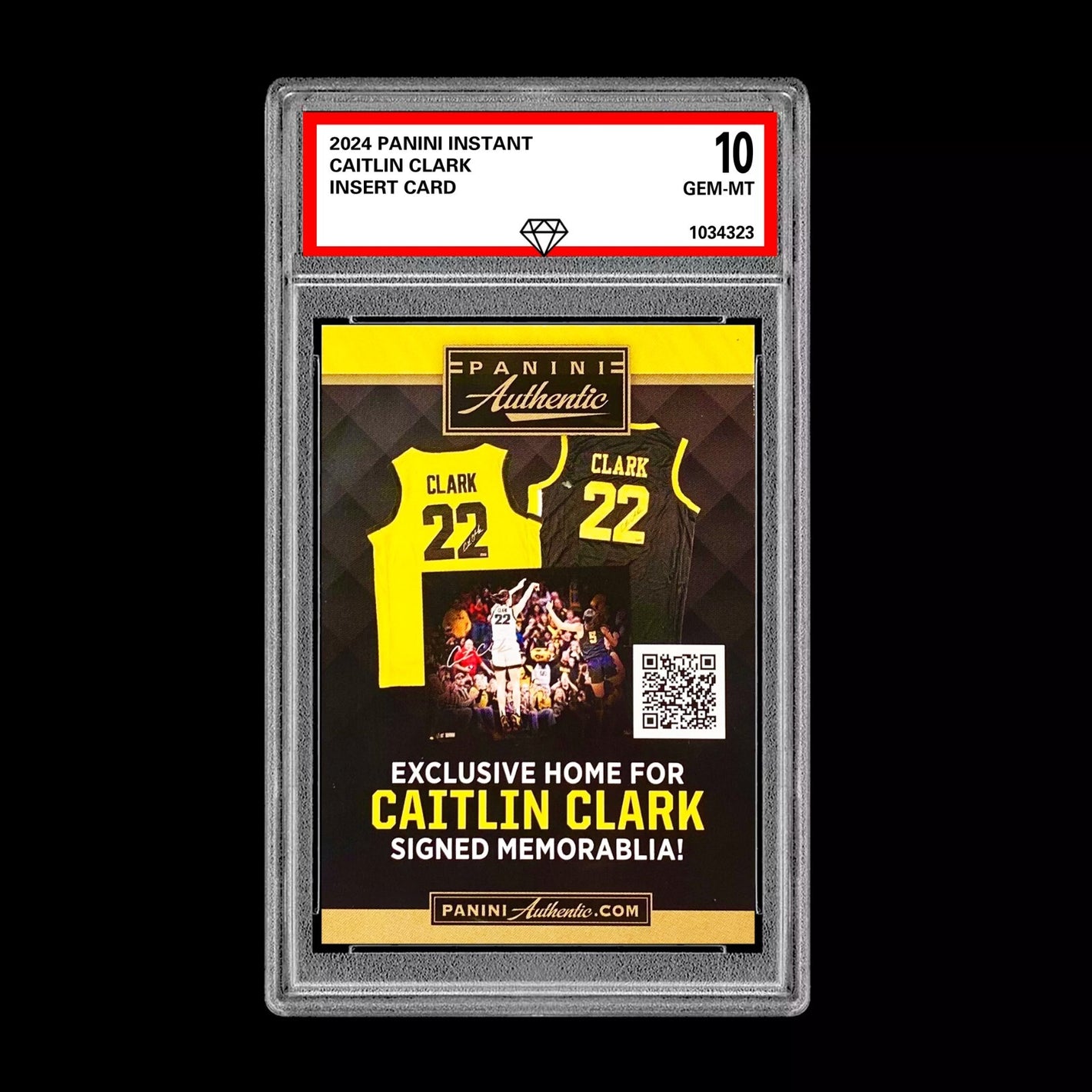 Graded 10 2024 Caitlin Clark Panini Authentic Box Insert Instant Trading Card Basketball