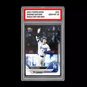 Graded 10 Shohei Ohtani Walk Off Bobblehead 2025 MLB Topps NOW Card #35 Baseball