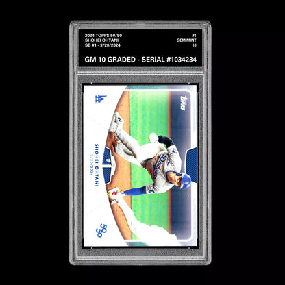 Graded 10 SHOHEI OHTANI SB #1 - 2024 Topps 50/50 Card #1 Dodgers MLB History Baseball