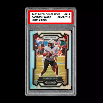 Graded 10 Cam Cameron Ward 2024 Panini Prizm Draft Picks Rated Rookie #199 RC Football