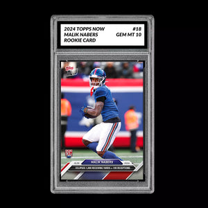 Graded 10 Malik Nabers #18 RC Rookie 2024 Topps NOW Football Card NFL Football