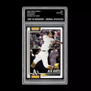 Graded 10 Nick Kurtz #97 RC Rookie Cup Card 2026 MLB Topps Athletics Baseball