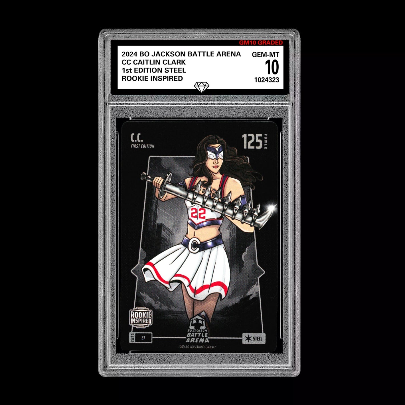 Caitlin Clark CC Graded 10 Rookie Steel Base #27 2024 Bo Jackson Battle Arena RC Basketball