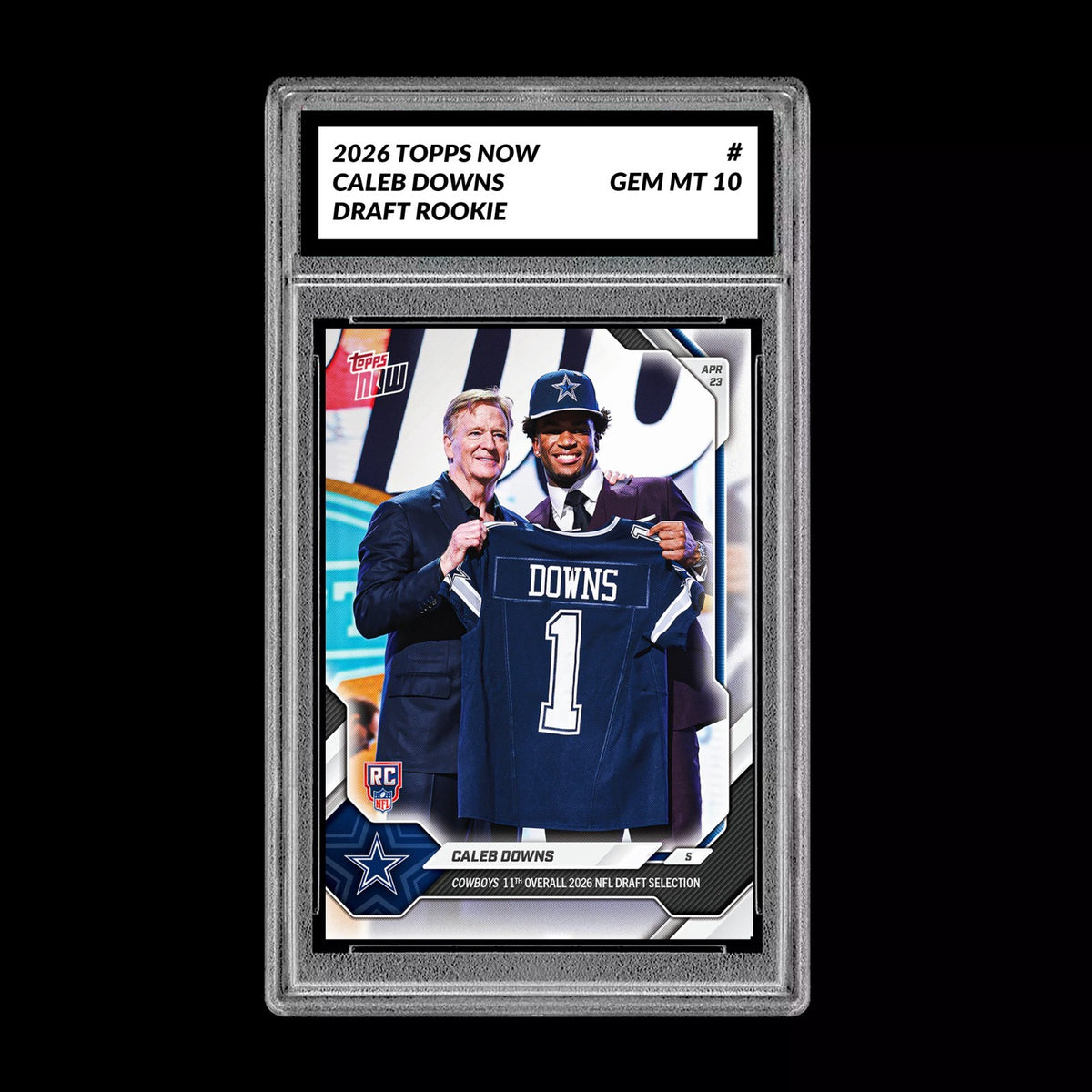 Graded 10 Caleb Downs 2026 TOPPS NOW RC Rookie Card Cowboys NFL Football Football
