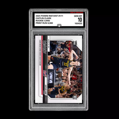 Graded 10 CAITLIN CLARK #171 RC Rookie Card 2024 Panini Instant Indiana Fever Basketball