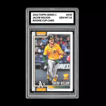 Graded 10 Jacob Wilson #240 RC Rookie Cup Card 2026 MLB Topps Athletics Baseball