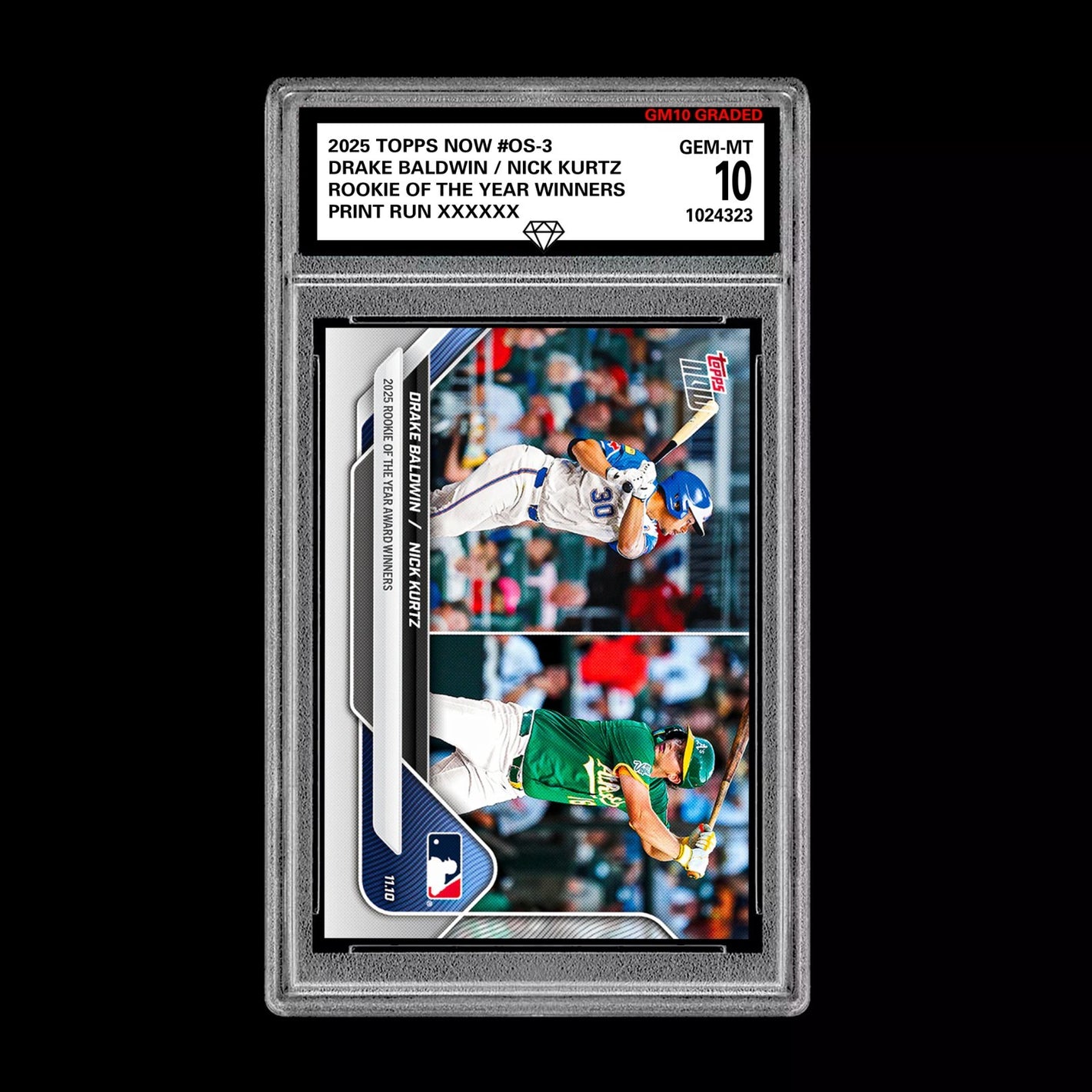Graded 10 DRAKE BALDWIN /NICK KURTZ  ROY 2025 Topps Now #OS-2 Presale Baseball