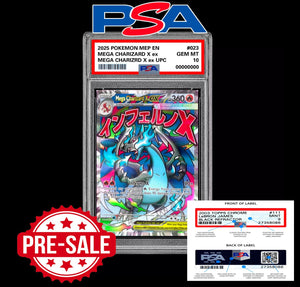PRESALE PSA 10 2025 Pokemon MEP EN Mega Charizard X ex #023 Promo UPC