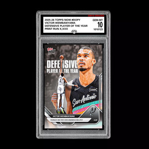 Graded 10 Victor Wembanyama 2025-26 Topps Now #DPOY PRESALE Basketball