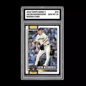 Graded 10 Jacob Misorowski #10  Rookie Card RC 2026  Topps Series 1 Brewers Baseball