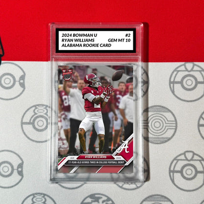 Graded 10 Ryan Williams Alabama 2024 Bowman U Now Football Card #2 Topps Football