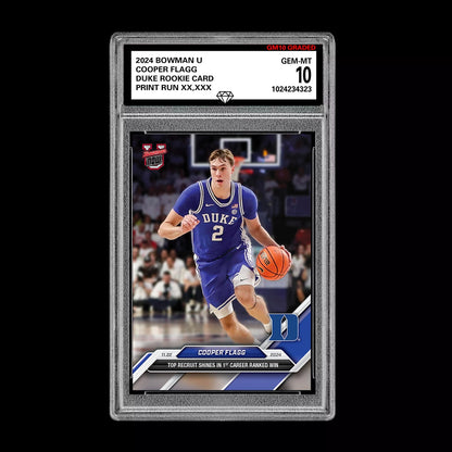 Graded 10 Cooper Flagg 2024-25 Bowman U NOW Card #16 Duke RC ROOKIE Basketball