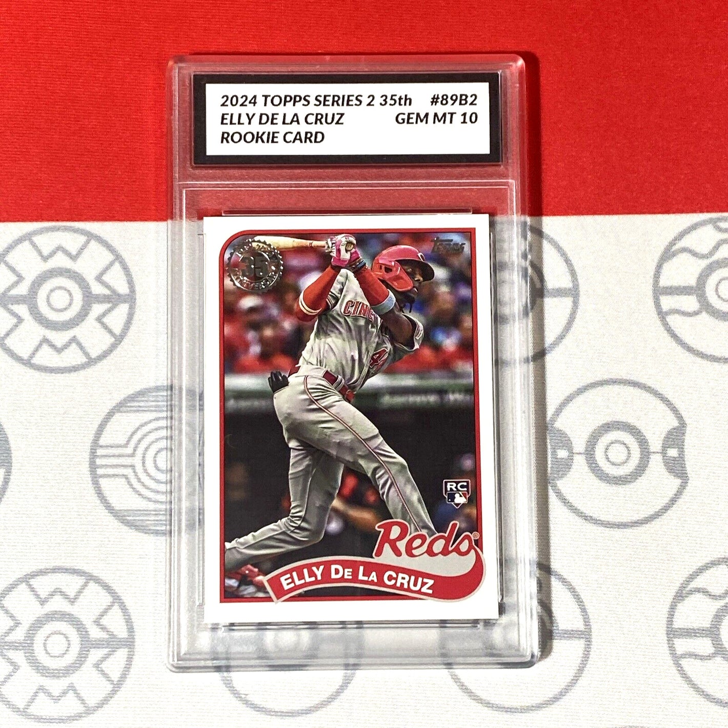 Graded 10 Elly De La Cruz Rookie Card 2024 MLB TOPPS SERIES 2 35th 89B2 Reds RC Baseball