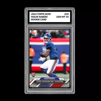 Graded 10 Malik Nabers #18 RC Rookie 2024 Topps NOW Football Card NFL Football