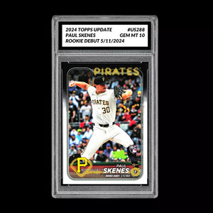 Graded 10 Paul Skenes Rookie DEBUT Card 2024 MLB TOPPS UPDATE US288 Pirates RC Baseball