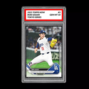 Graded 10 Roki Sasaki Rookie RC Tokyo Series 2025 MLB Topps NOW #3  Baseball