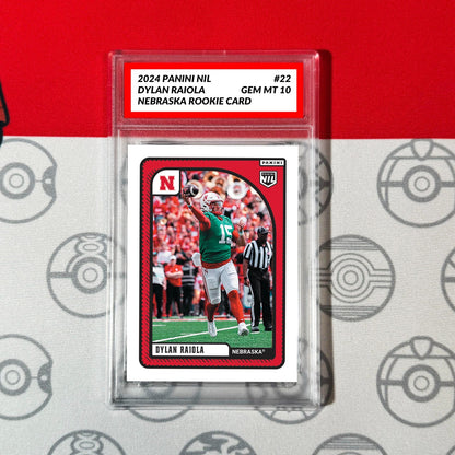 Graded 10 DYLAN RAIOLA 2024 Panini NIL #22 RC Rookie Card Nebraska Football