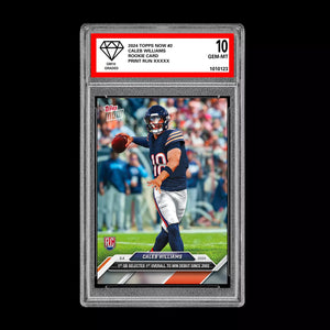 Graded 10 Caleb Williams #2 2024 Topps Now RC Rookie Card Debut Win Football